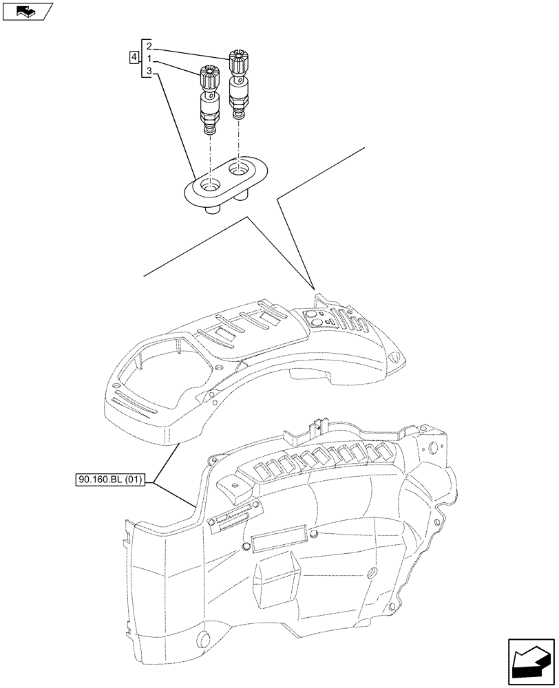 Схема запчастей Case IH MAXXUM 130 - (55.510.BM[04]) - VAR - 331571, 331619, 335791, 335937, 391610, 392500, 744985 - POWER SOCKET, CAB (55) - ELECTRICAL SYSTEMS