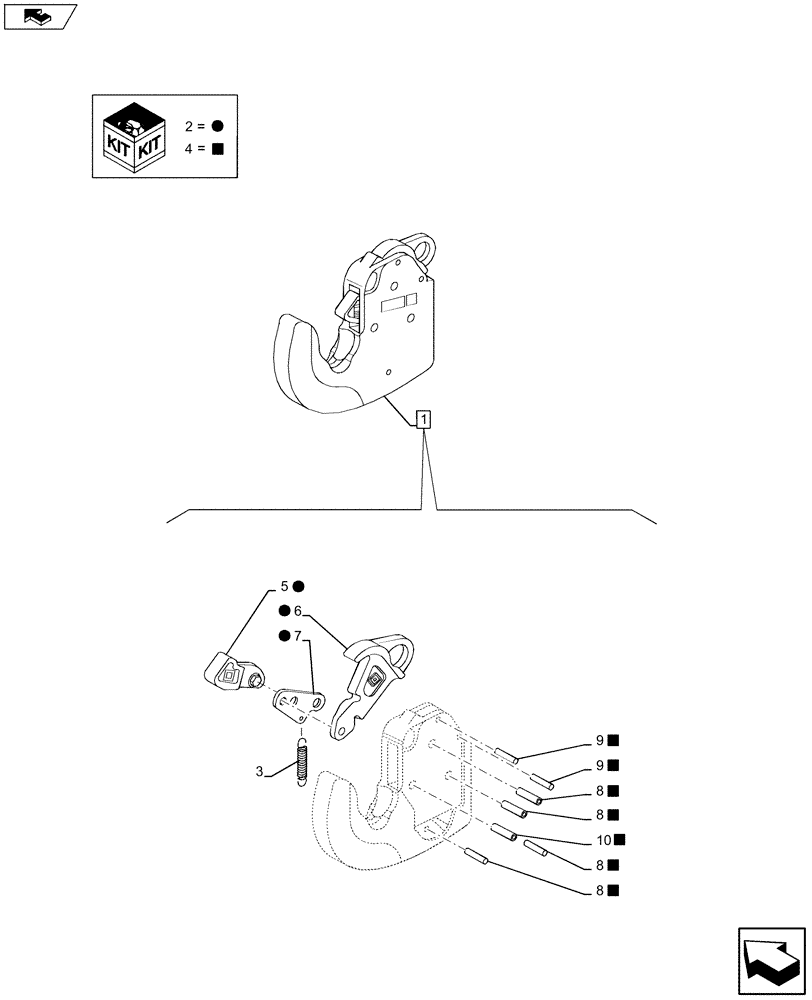 Схема запчастей Case IH MAXXUM 110 - (37.120.AO[06]) - VAR - 332923 - REAR 3 POINT HITCH, HOOK (37) - HITCHES, DRAWBARS & IMPLEMENT COUPLINGS