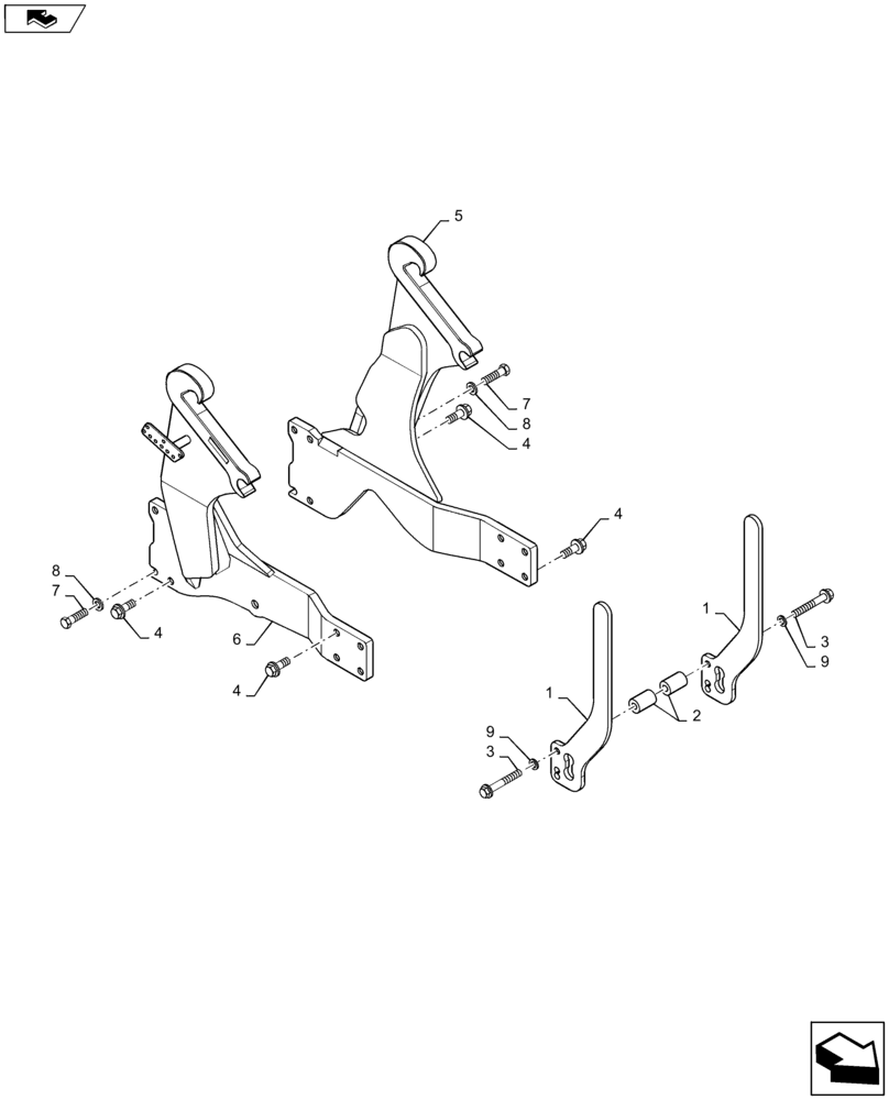 Схема запчастей Case IH MAXXUM 120 - (82.100.AK[01]) - VAR - 332821, 743702 - EUROPEAN LOADER READY - SUPPORTS (82) - FRONT LOADER & BUCKET
