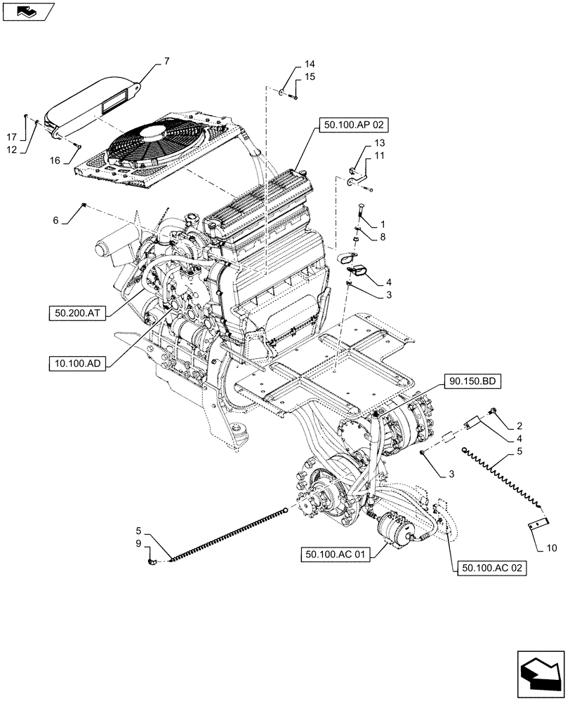 Схема запчастей Case IH SV185 - (50.100.AP[03]) - HVAC MEDIUM FRAME (50) - CAB CLIMATE CONTROL