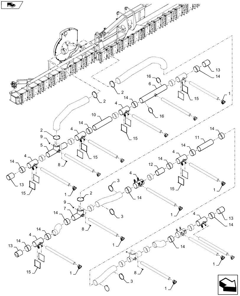 Схема запчастей Case IH 1245 - (79.103.AA[02]) - VACUUM CONNECTORS FOR 24/20 (79) - PLANTING