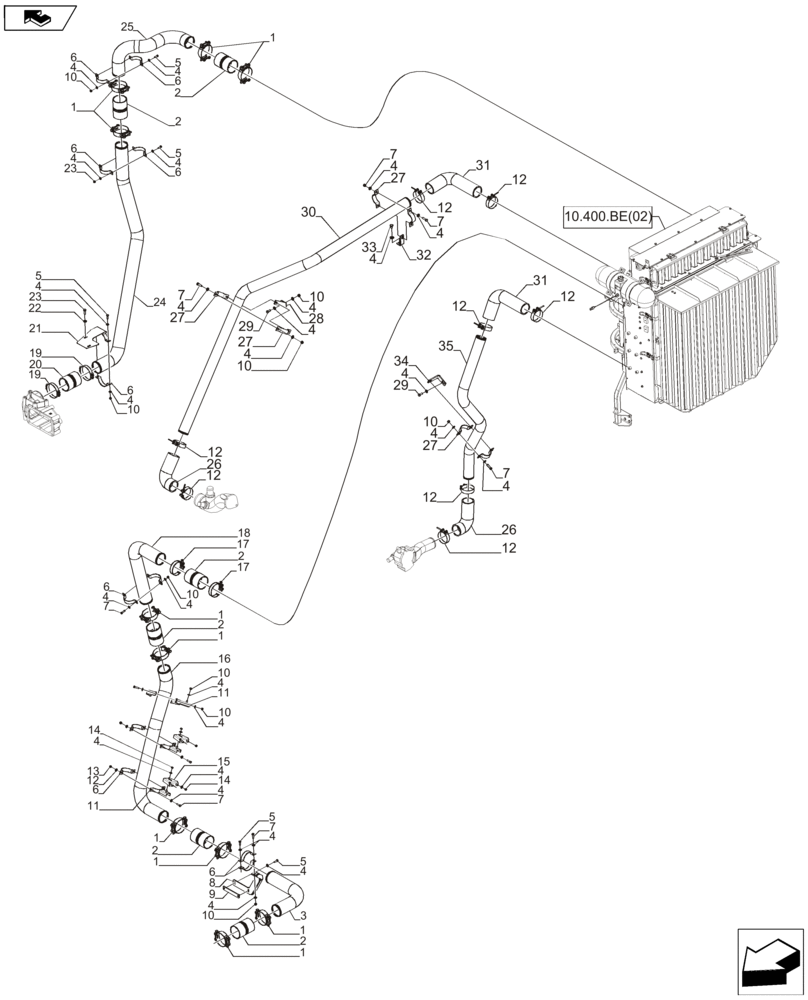 Схема запчастей Case IH A8800 - (10.400.AY) - RADIATOR & RELATED PARTS (10) - ENGINE