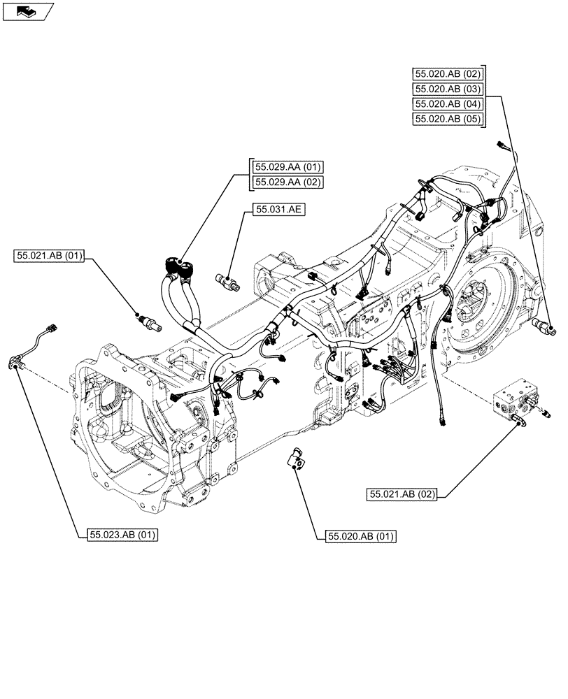 Схема запчастей Case IH MAXXUM 130 - (55.000.00[05]) - SECTION INDEX (55) - ELECTRICAL SYSTEMS