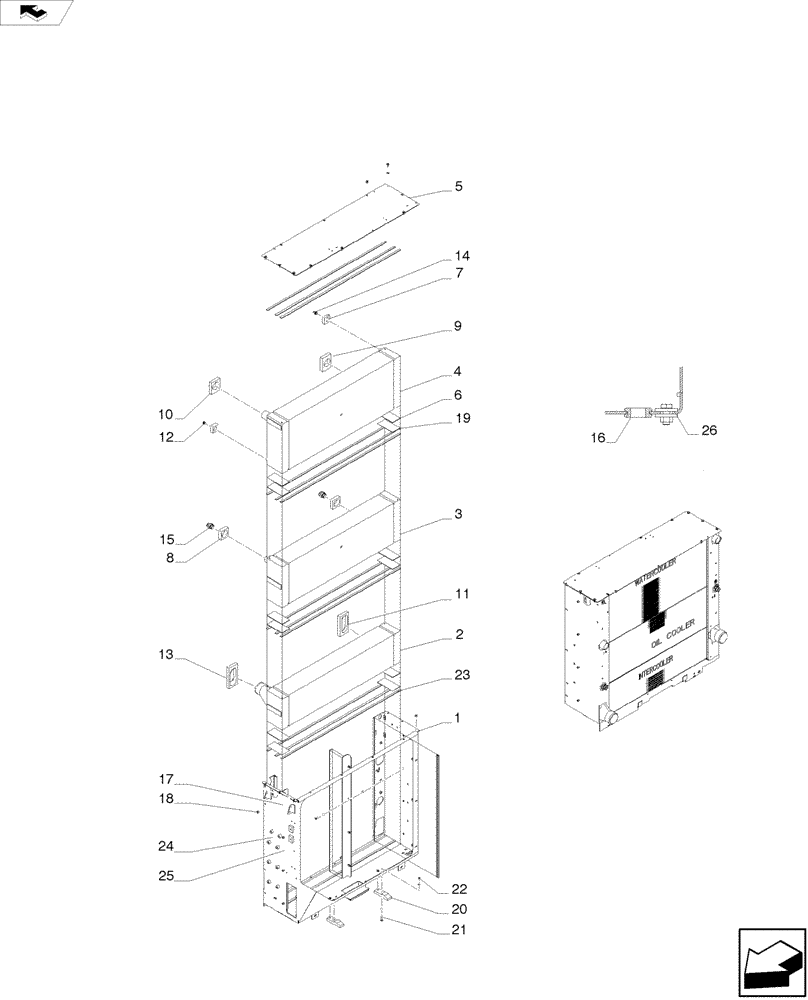Схема запчастей Case IH A8800 - (10.400.BG[01]) - RADIATOR, PROTECTION (10) - ENGINE