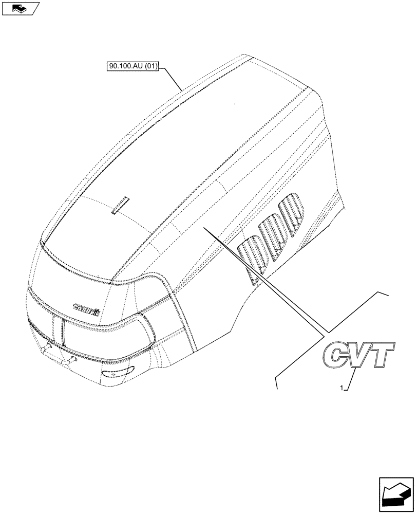 Схема запчастей Case IH MAXXUM 110 - (90.108.AB[03]) - VAR - 390283 - DECALS (90) - PLATFORM, CAB, BODYWORK AND DECALS
