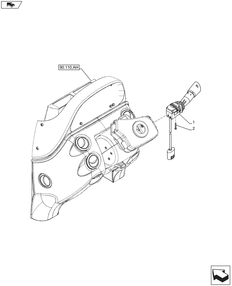 Схема запчастей Case IH MAXXUM 120 - (55.518.AY) - VAR - 390283 - WINDSHIELD WIPER, LEVER (55) - ELECTRICAL SYSTEMS