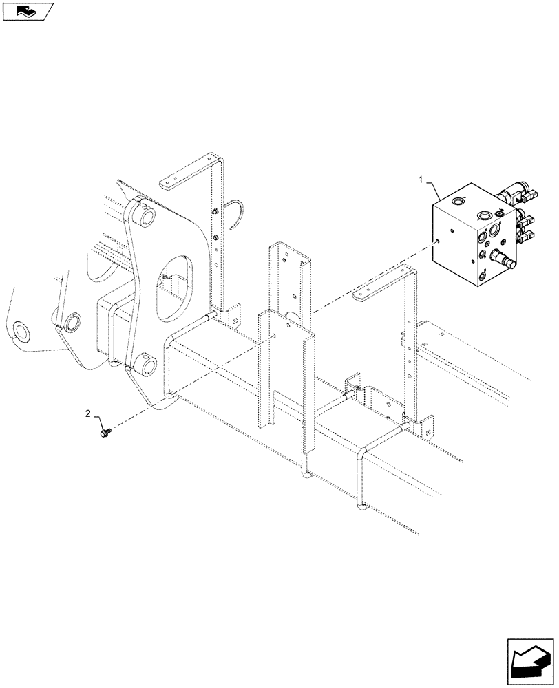 Схема запчастей Case IH 1245 - (35.200.AA[02]) - MULTI VALVE WITH PTO 2 SECTION FOR 12/30, 16/30 (35) - HYDRAULIC SYSTEMS