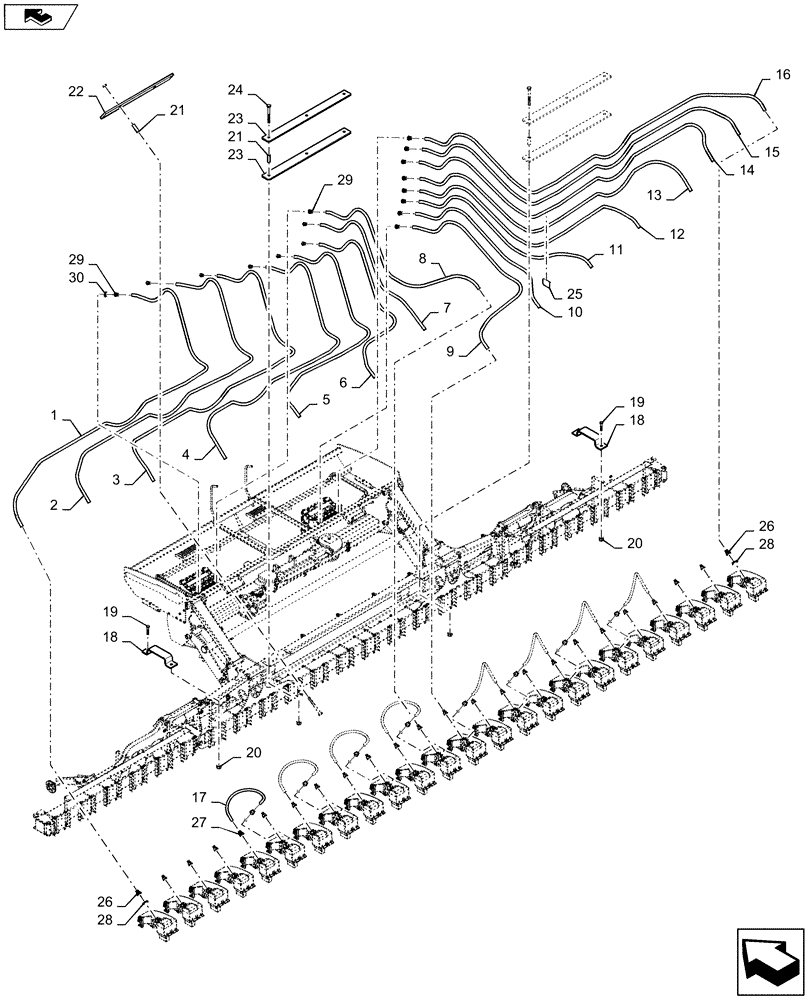 Схема запчастей Case IH 1245 - (79.904.AA[03]) - BULK FILL AIR HOSE FOR 24/20 (79) - PLANTING