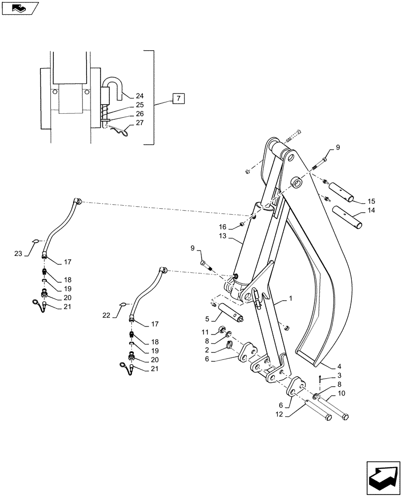 Схема запчастей Case IH L725 - (82.300.AQ[11]) - VAR - 717449006 - LOG GRAPPLE FOR PALLET FORKS (82) - FRONT LOADER & BUCKET