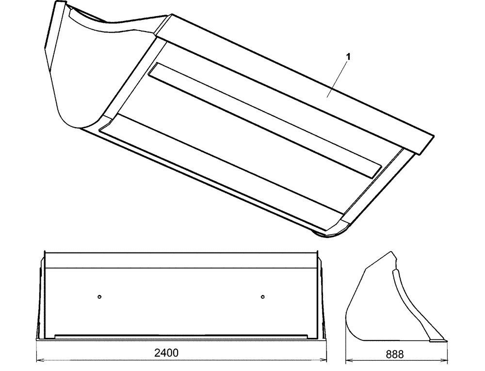 Схема запчастей Case IH L775 - (82.300.AN[11]) - VAR - 717425006 - 95" HD BUCKET EURO STYLE (82) - FRONT LOADER & BUCKET