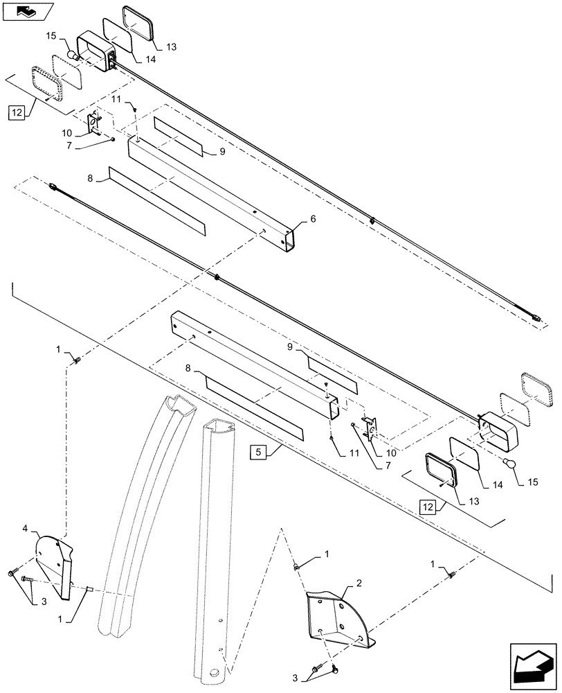 Схема запчастей Case IH MAGNUM 280 - (55.404.CY[02]) - VAR - 8401734 - LAMPS, WIDE TRANSPORT, FIXED, WIDE (55) - ELECTRICAL SYSTEMS