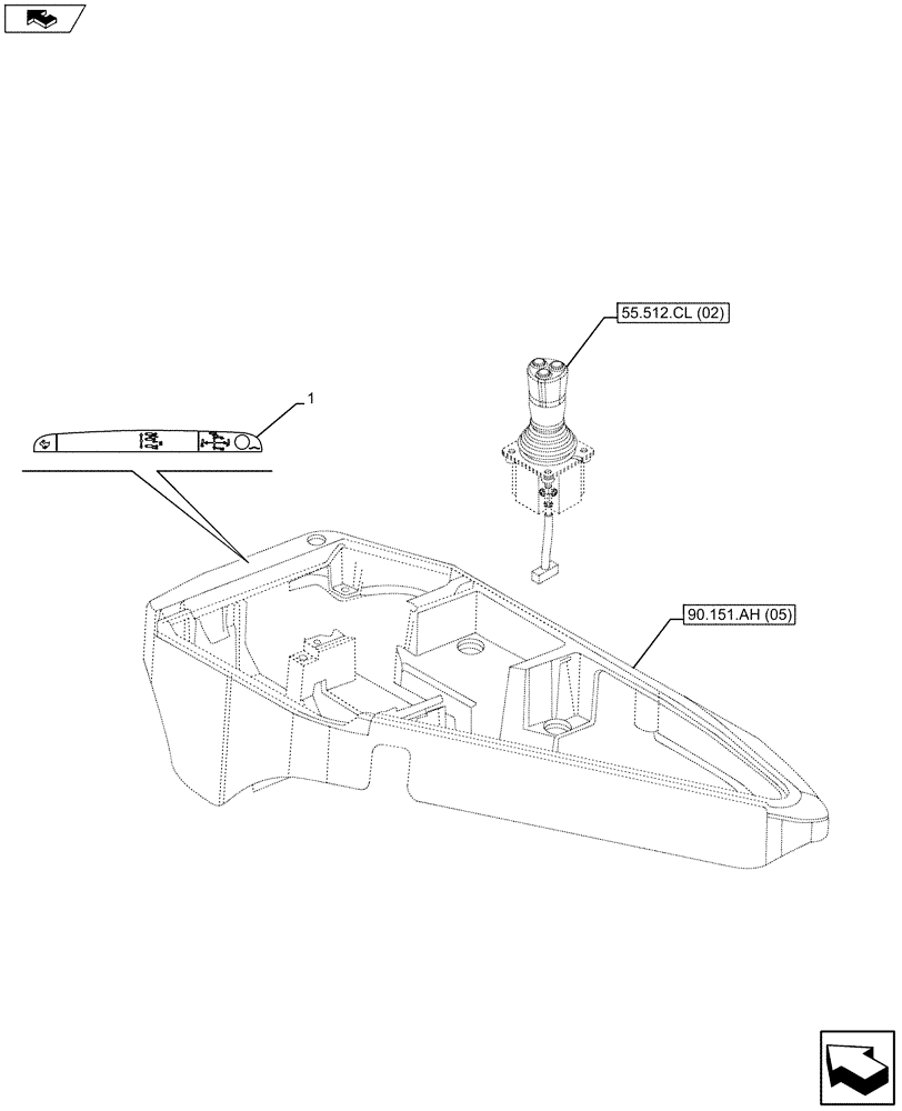 Схема запчастей Case IH MAXXUM 110 - (90.108.AA[04]) - VAR - 337782 - DECALS, JOYSTICK (90) - PLATFORM, CAB, BODYWORK AND DECALS