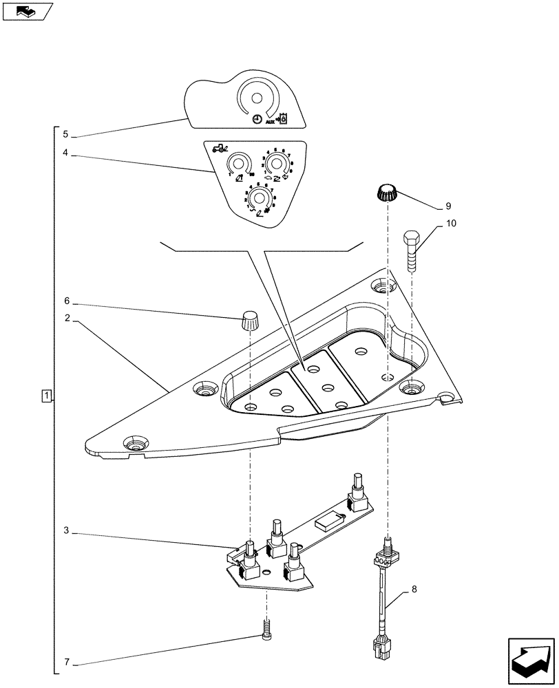 Схема запчастей Case IH MAXXUM 130 - (55.512.CS[06]) - VAR - 392021 - ARMREST, CONTROL UNIT, ELECTRONIC CONTROLS (55) - ELECTRICAL SYSTEMS