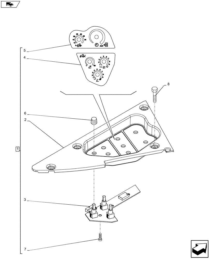 Схема запчастей Case IH MAXXUM 120 - (55.512.CS[03]) - VAR - 390021 - ARMREST CONTROL UNIT - ELECTRONIC CONTROLS (55) - ELECTRICAL SYSTEMS