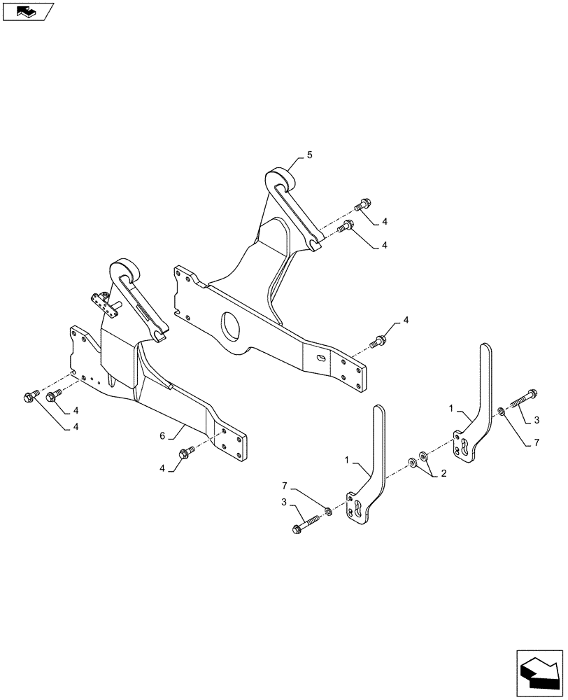 Схема запчастей Case IH MAXXUM 115 - (82.100.AK[04]) - VAR - 334821, 743702 - EUROPEAN LOADER READY FOR FRONT HPL - SUPPORTS (82) - FRONT LOADER & BUCKET