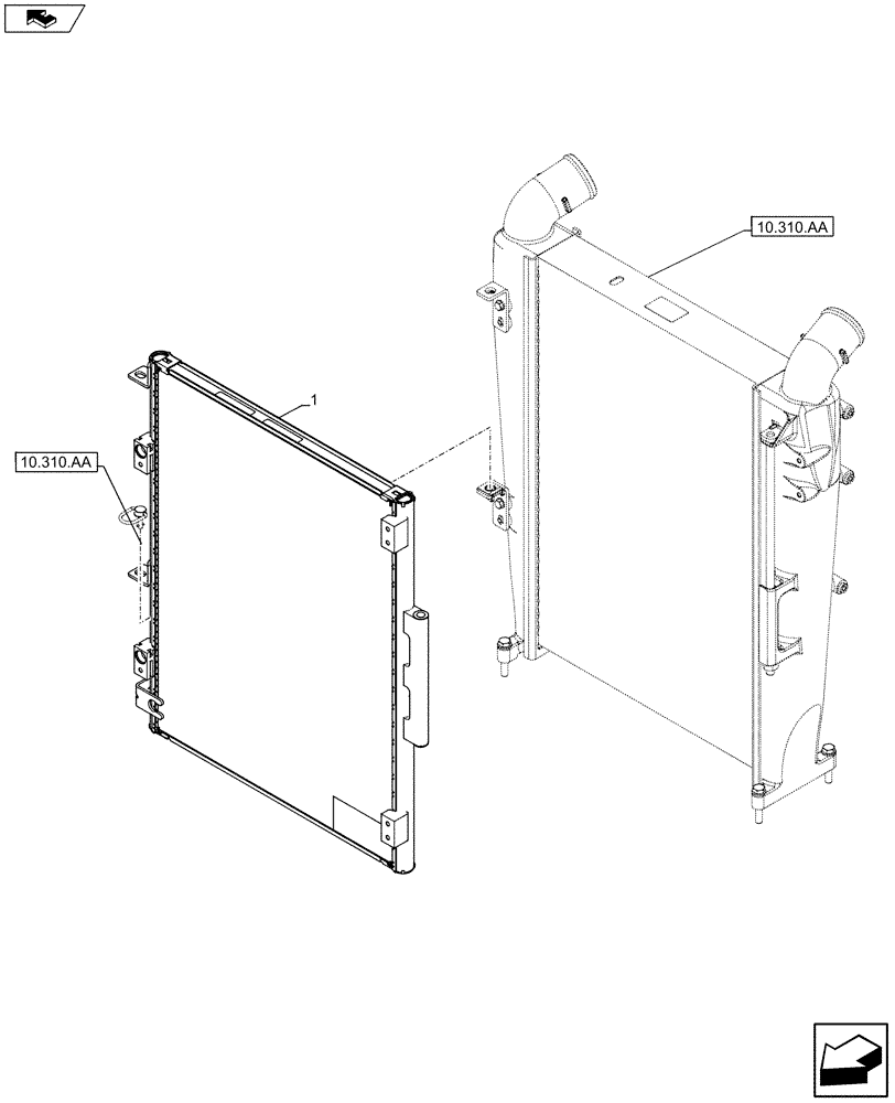 Схема запчастей Case IH MAXXUM 130 - (50.200.AK) - VAR - 390158 - AIR CONDITIONING, CONDENSER (50) - CAB CLIMATE CONTROL