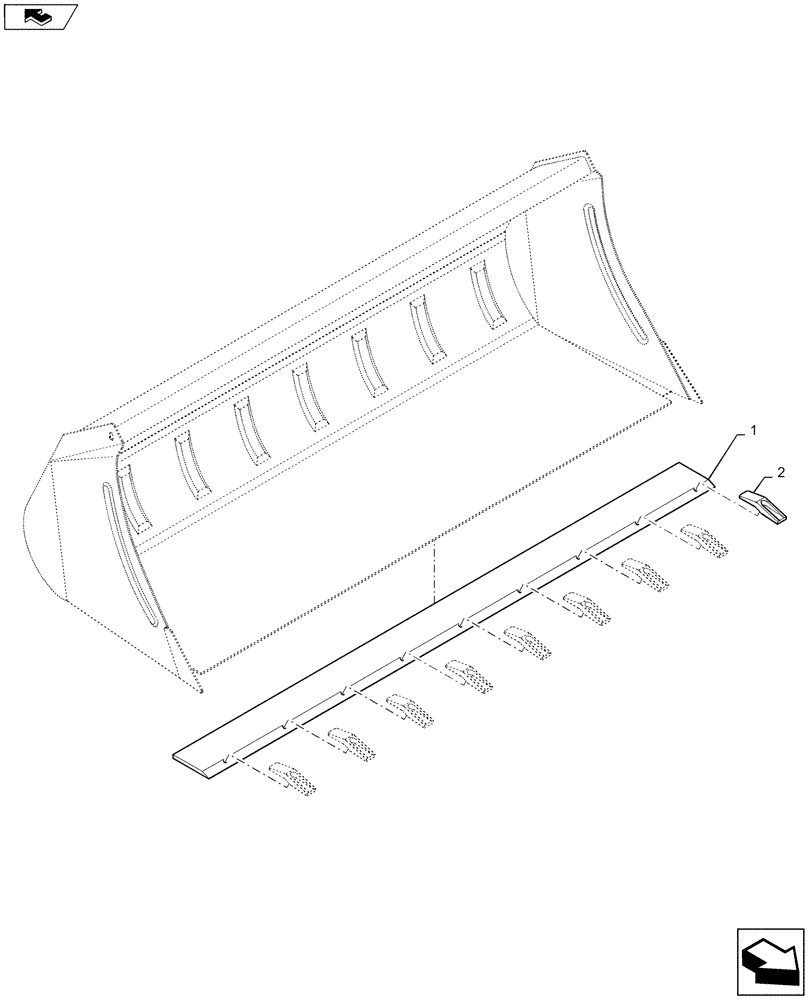 Схема запчастей Case IH L775 - (82.300.AN[10]) - VAR - 717430006 - 83" HD MATERIAL BUCKET WITH TEETH (82) - FRONT LOADER & BUCKET