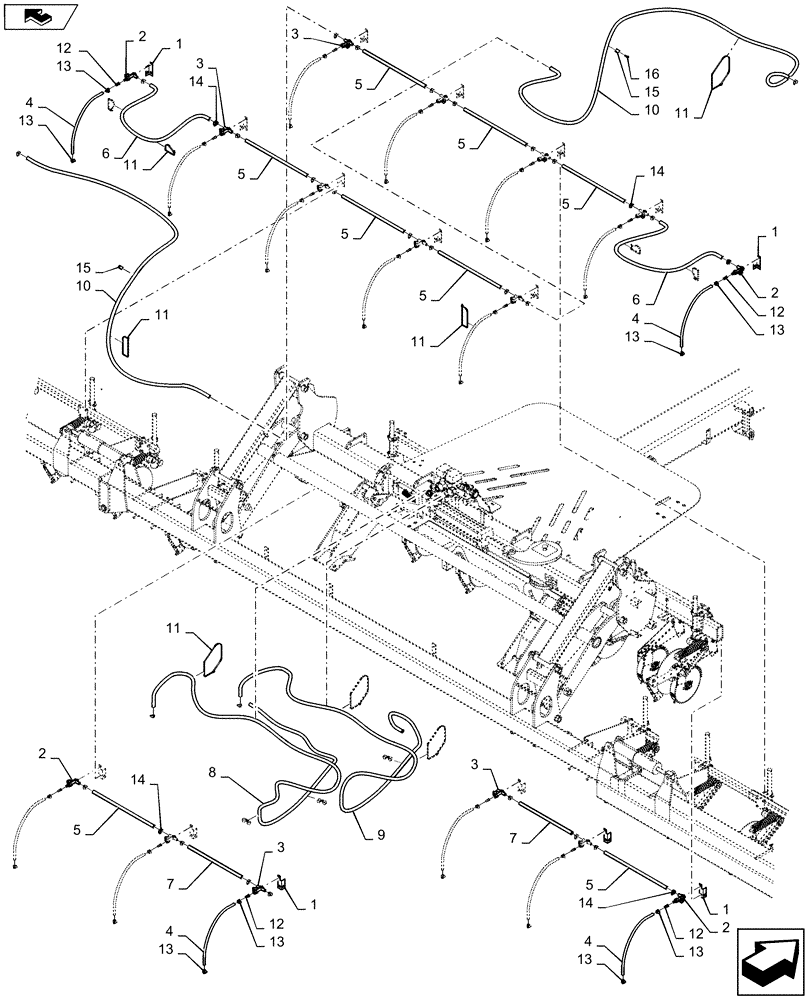 Схема запчастей Case IH 1245 - (63.100.AE[09]) - FERTILIZER DISTRIBUTION FOR 16/30 (63) - CHEMICAL APPLICATORS