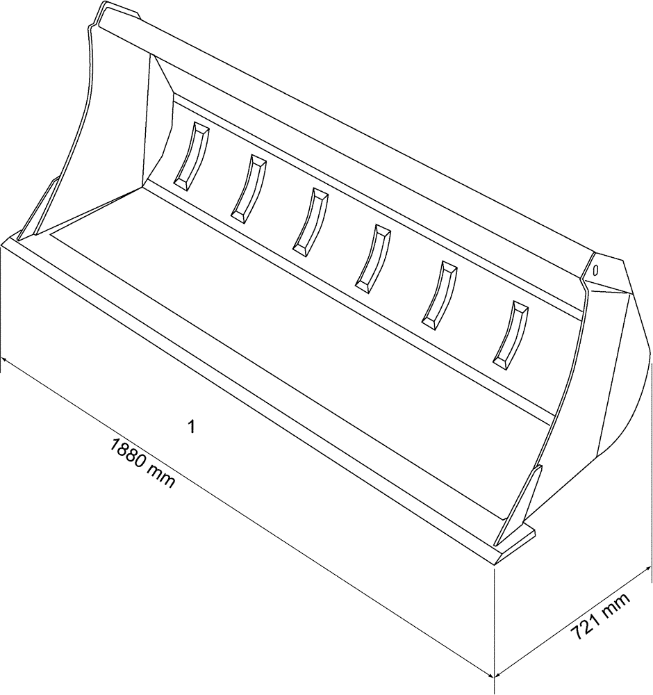 Схема запчастей Case IH L725 - (82.300.AN[04]) - VAR - 717417006 - 73" STD QA BUCKET EURO STYLE (82) - FRONT LOADER & BUCKET