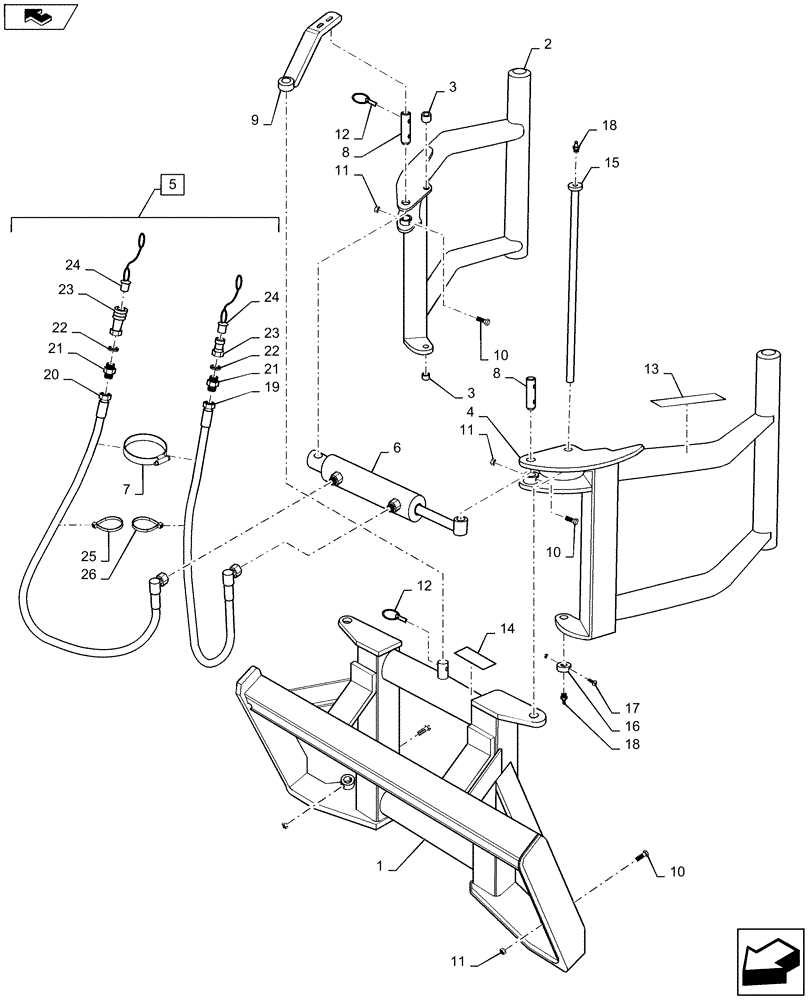 Схема запчастей Case IH L765 - (90.105.AR) - VAR - 717475006 - HEAVY DUTY BALE GRIP 79" (90) - PLATFORM, CAB, BODYWORK AND DECALS