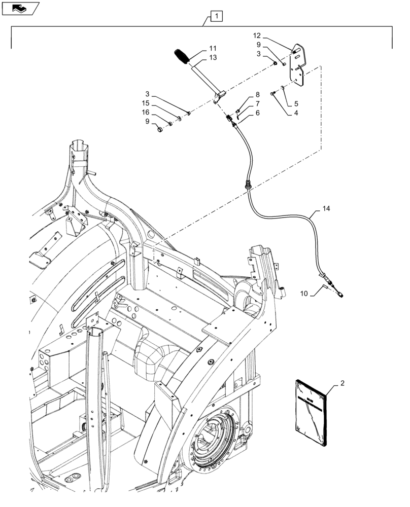 Схема запчастей Case IH MAXXUM 115 - (88.100.37[06]) - DIA KIT - AUTOMATIC PICK UP HITCH WITH SWINGING DRAWBAR - CONTROL LEVER (88) - ACCESSORIES