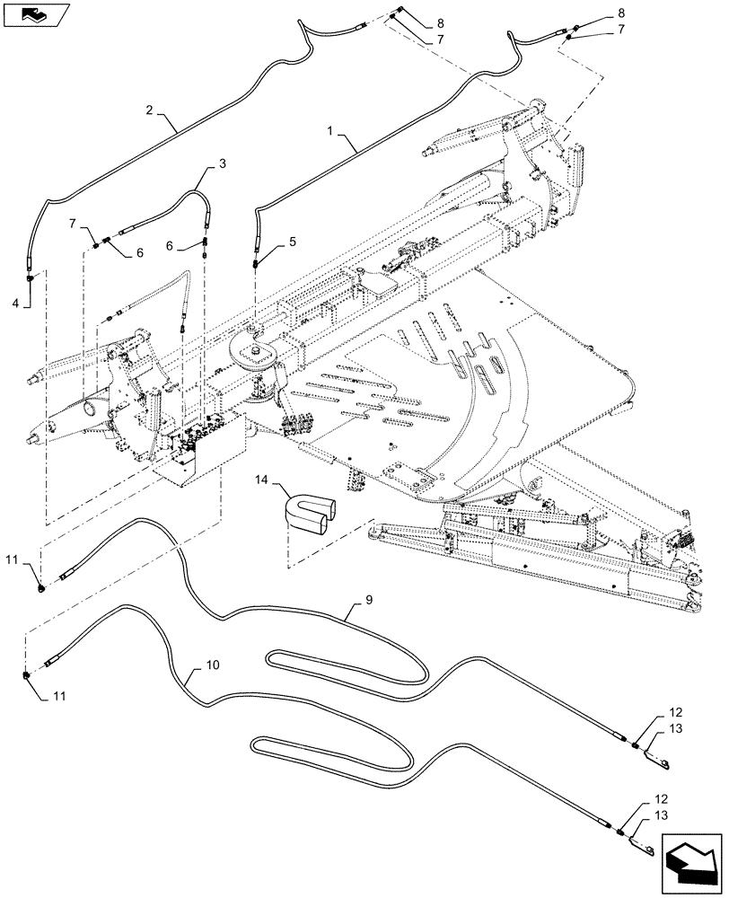 Схема запчастей Case IH 1245 - (35.560.AA[03]) - HYDRAULICS LIFT AND FOLD FOR 30" SPLIT ROW 12/23 (35) - HYDRAULIC SYSTEMS