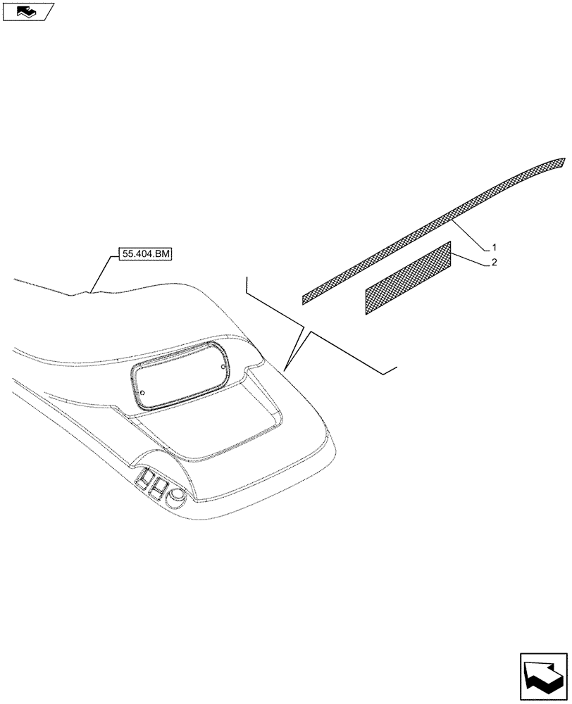 Схема запчастей Case IH MAXXUM 110 - (90.108.AC[12]) - VAR - 335007, 743726 -DECALS, REAR FENDERS RETROREFLECTORS (90) - PLATFORM, CAB, BODYWORK AND DECALS