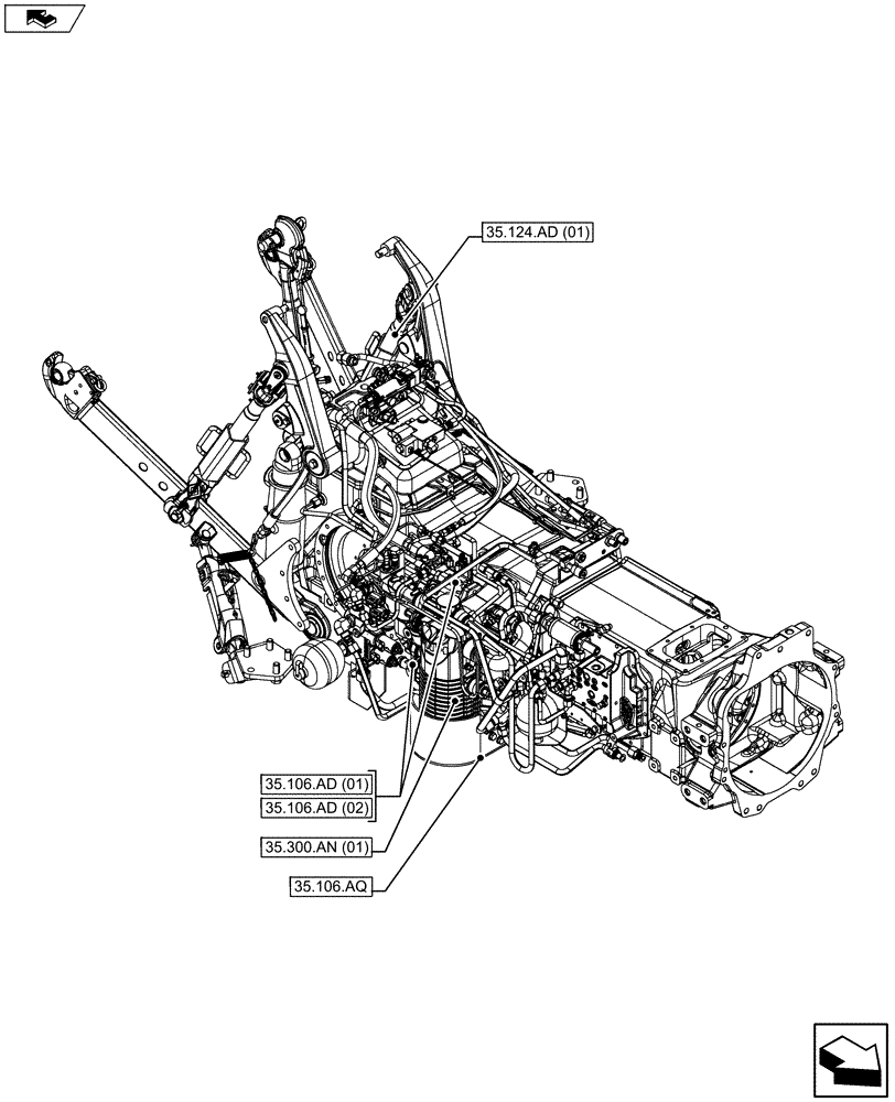 Схема запчастей Case IH MAXXUM 110 - (35.000.00[01]) - SECTION INDEX - HYDRAULIC SYSTEM (35) - HYDRAULIC SYSTEMS
