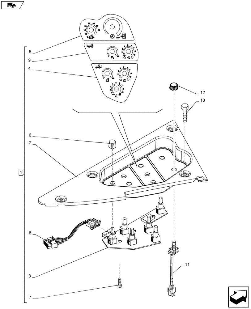 Схема запчастей Case IH MAXXUM 110 - (55.512.CS[05]) - VAR - 390021 - ARMREST CONTROL UNIT - ELECTRONIC CONTROLS (55) - ELECTRICAL SYSTEMS