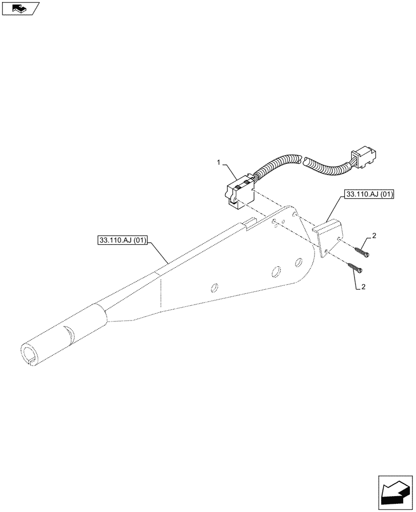 Схема запчастей Case IH MAXXUM 110 - (55.031.AF) - VAR - 390283 - HAND BRAKE, SWITCH (55) - ELECTRICAL SYSTEMS