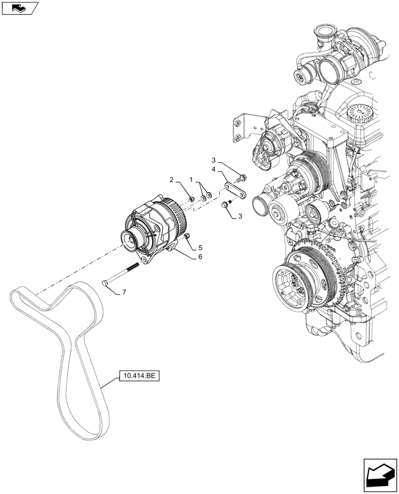 Схема запчастей Case IH MAXXUM 110 - (55.301.AA[01]) - ALTERNATOR 120V (55) - ELECTRICAL SYSTEMS