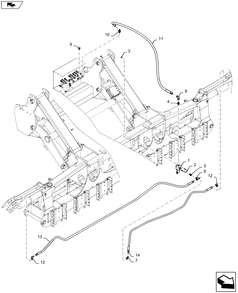 Схема запчастей Case IH 1245 - (35.746.AC[06]) - ROW UNIT NO MARKERS HYDRAULICS FOR 24/20 (35) - HYDRAULIC SYSTEMS