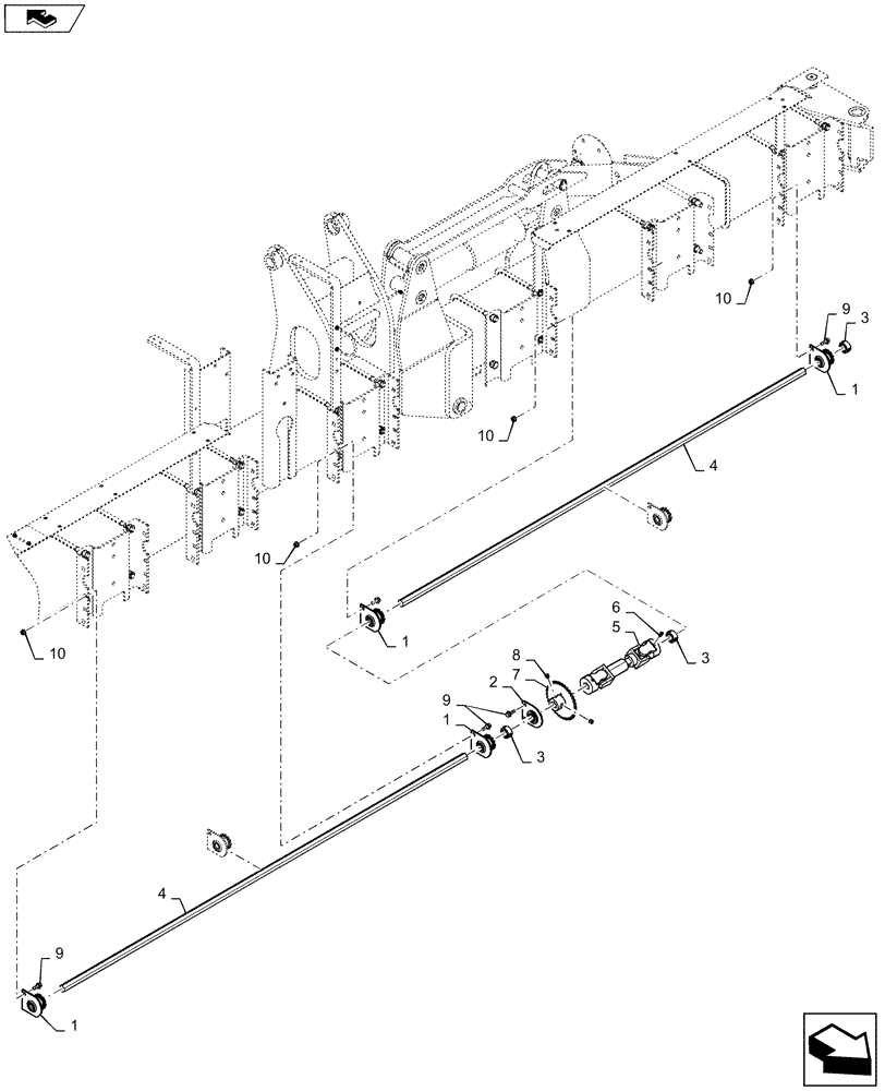 Схема запчастей Case IH 1245 - (61.901.AF[04]) - METER DRIVE SHAFT FOR 12/30 (61) - METERING SYSTEM