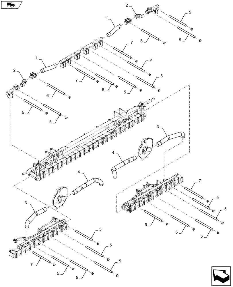 Схема запчастей Case IH 1245 - (79.103.AA[01]) - VACUUM HOSES FOR 24/20 (79) - PLANTING