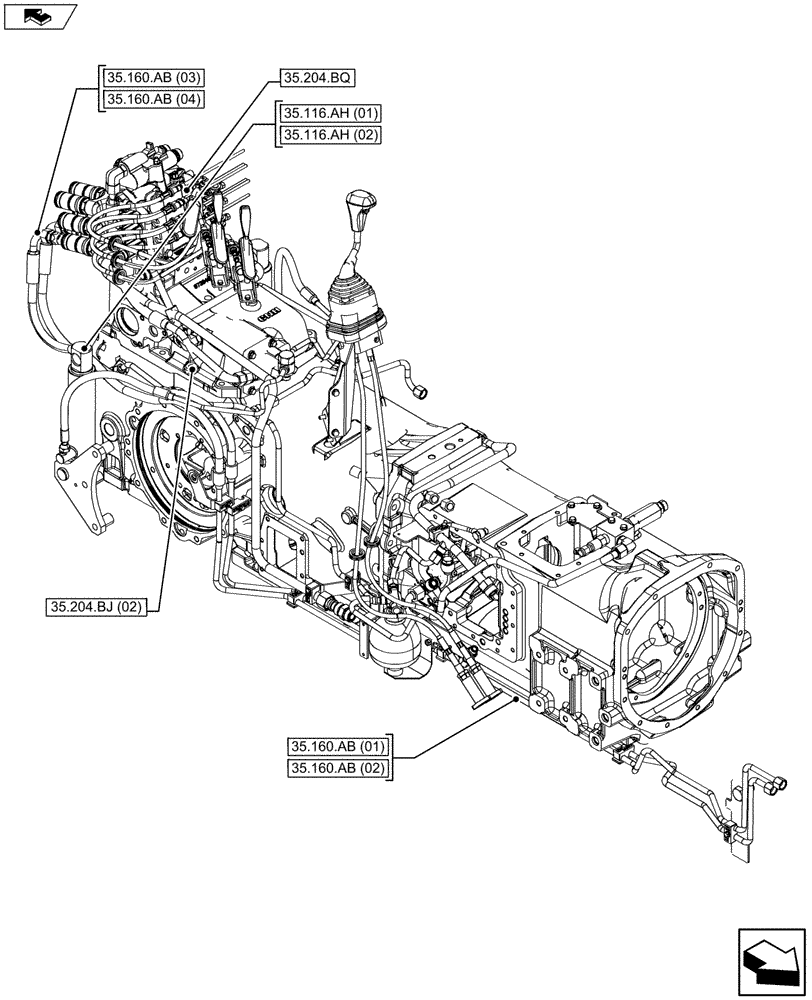 Схема запчастей Case IH MAXXUM 120 - (35.000.00[02]) - SECTION INDEX - HYDRAULIC SYSTEM (35) - HYDRAULIC SYSTEMS