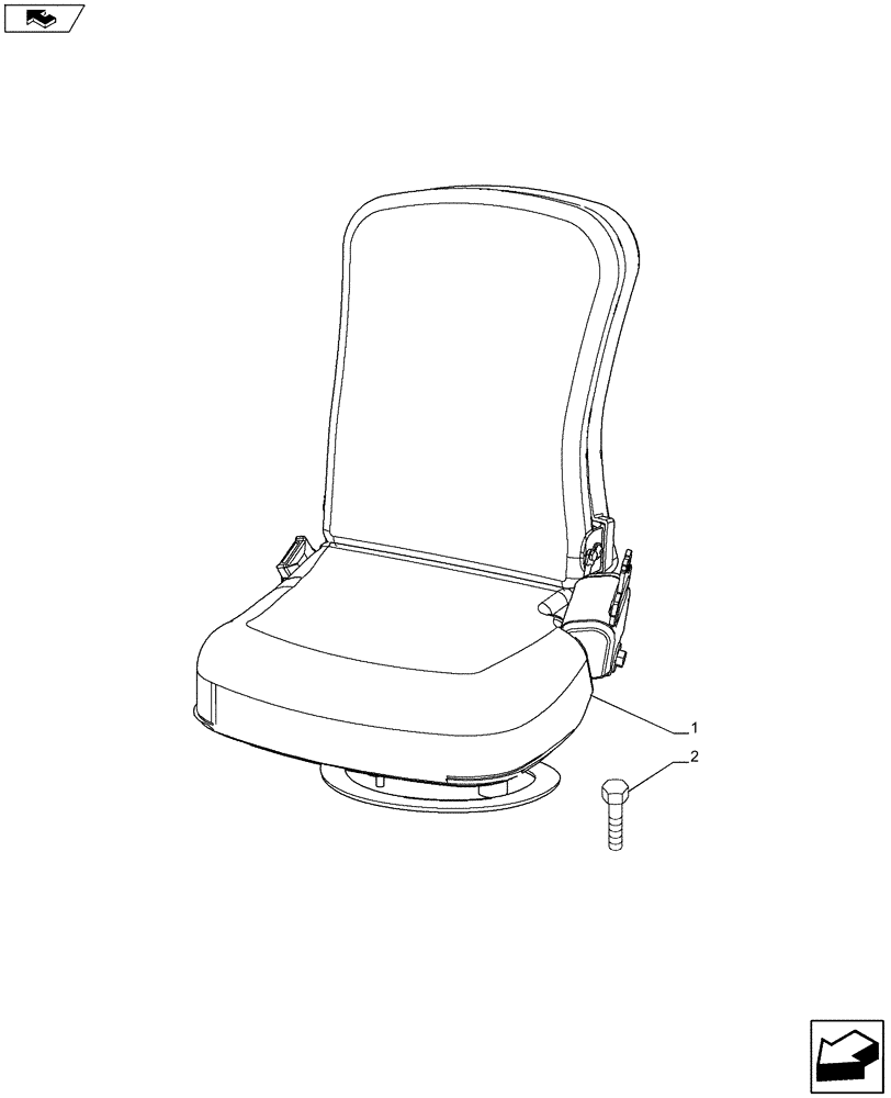 Схема запчастей Case IH MAXXUM 110 - (90.151.AC) - VAR - 330719 - PASSENGER SEAT (90) - PLATFORM, CAB, BODYWORK AND DECALS