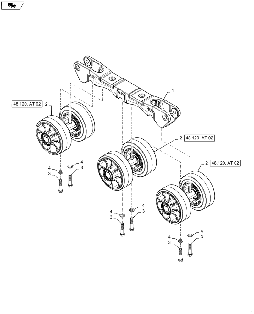 Схема запчастей Case IH STEIGER 500 - (48.130.AN[02]) - TRACK ASSY - UNDERCARRIAGE ASSY - 16" THRU 24" NARROW WHEEL (48) - TRACKS & TRACK SUSPENSION