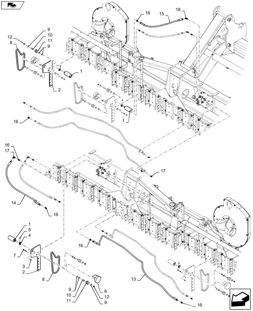 Схема запчастей Case IH 1245 - (35.745.AA[12]) - HYDRAULIC DIRECT DRIVE METER BULK FILL FOR 30" SPLIT ROW 16/31 (35) - HYDRAULIC SYSTEMS
