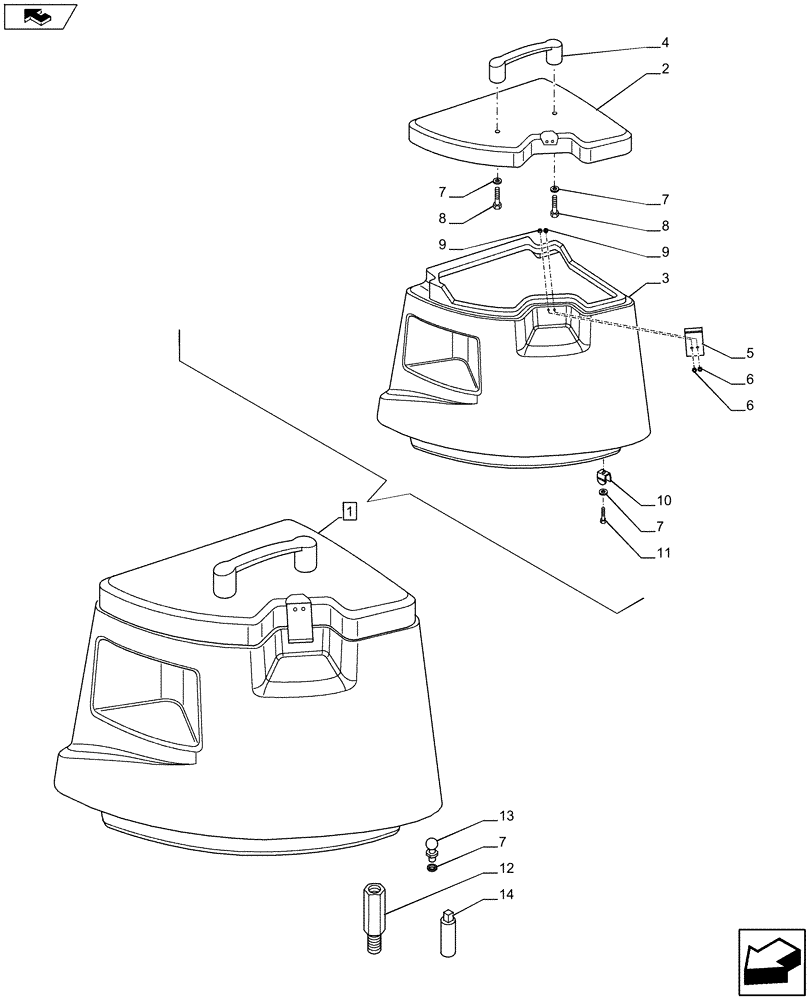 Схема запчастей Case IH MAXXUM 110 - (90.151.AO[01]) - VAR - 330871 - CAB STORAGE BOX, REAR, LEFT SIDE, COMPONENTS (90) - PLATFORM, CAB, BODYWORK AND DECALS