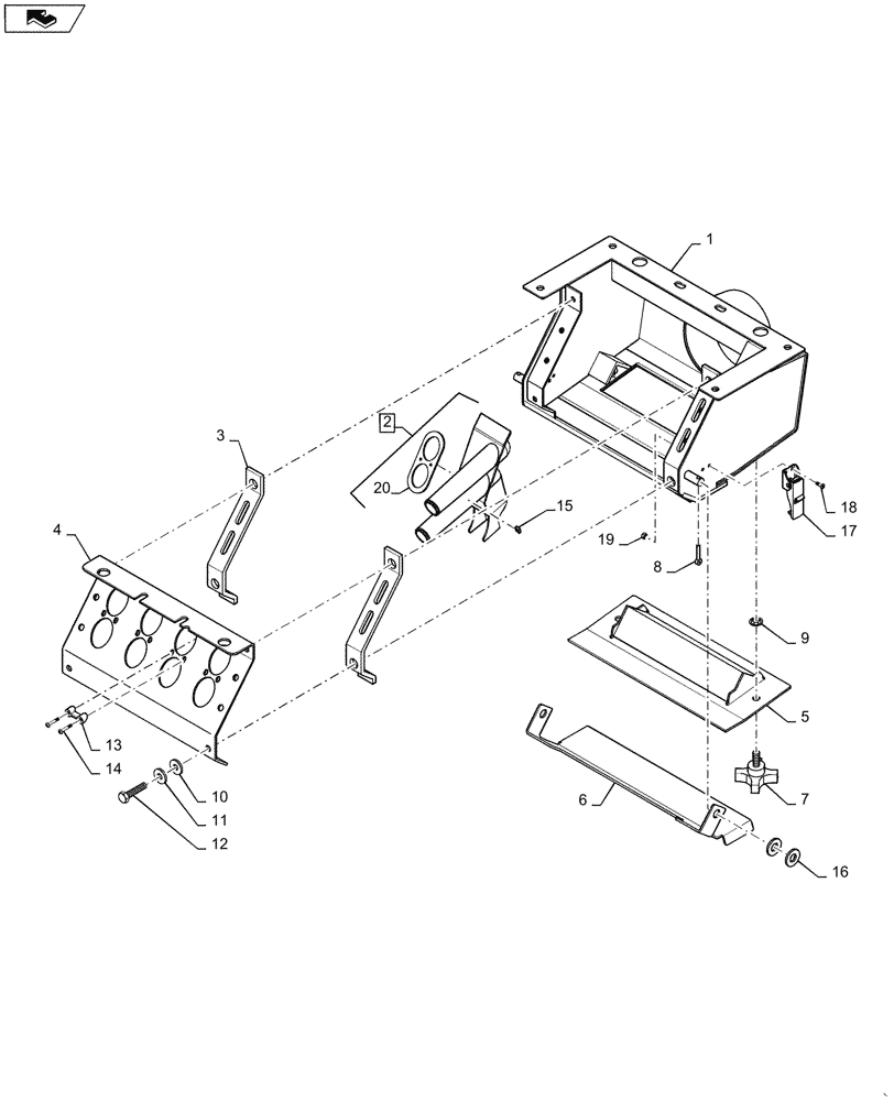 Схема запчастей Case IH 1240 - (80.150.14[03]) - BULK FILL - SEED BOX 12 ROW AND 16 ROW, MODEL YEAR 2012 (80) - CROP STORAGE/UNLOADING