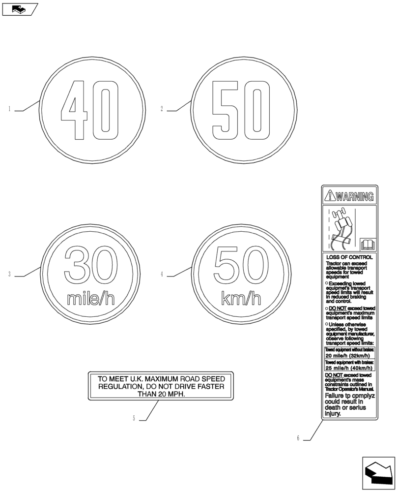 Схема запчастей Case IH MAXXUM 110 - (90.108.AC[08]) - ROADSPEED DECALS (90) - PLATFORM, CAB, BODYWORK AND DECALS