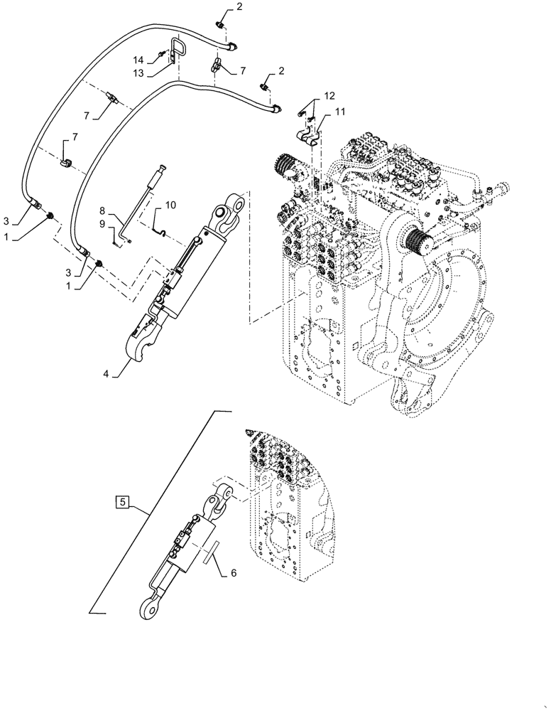 Схема запчастей Case IH MAGNUM 280 - (35.124.AD[01]) - VAR - 429398 - HYDRAULIC TOP LINK ASSEMBLY- BALL & CLAW (35) - HYDRAULIC SYSTEMS