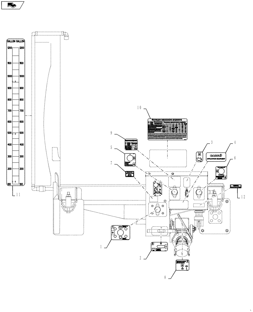 Схема запчастей Case IH 4420 - (10-002) - APPLICATION GROUP, RUSSSIAN (13) - DECALS