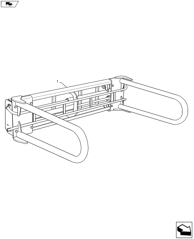 Схема запчастей Case IH L785 - (90.105.AR[03]) - VAR - 717480006 - HD ROUND OR SQUARE BALE GRIP (90) - PLATFORM, CAB, BODYWORK AND DECALS