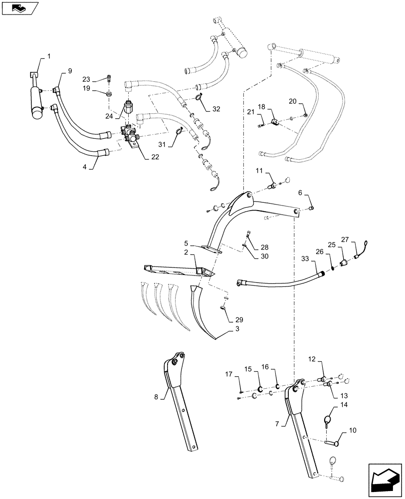 Схема запчастей Case IH L785 - (82.300.AX[09]) - VAR - 717548006 - BOLT ON GRAPPLE - 5 CLAWS (82) - FRONT LOADER & BUCKET