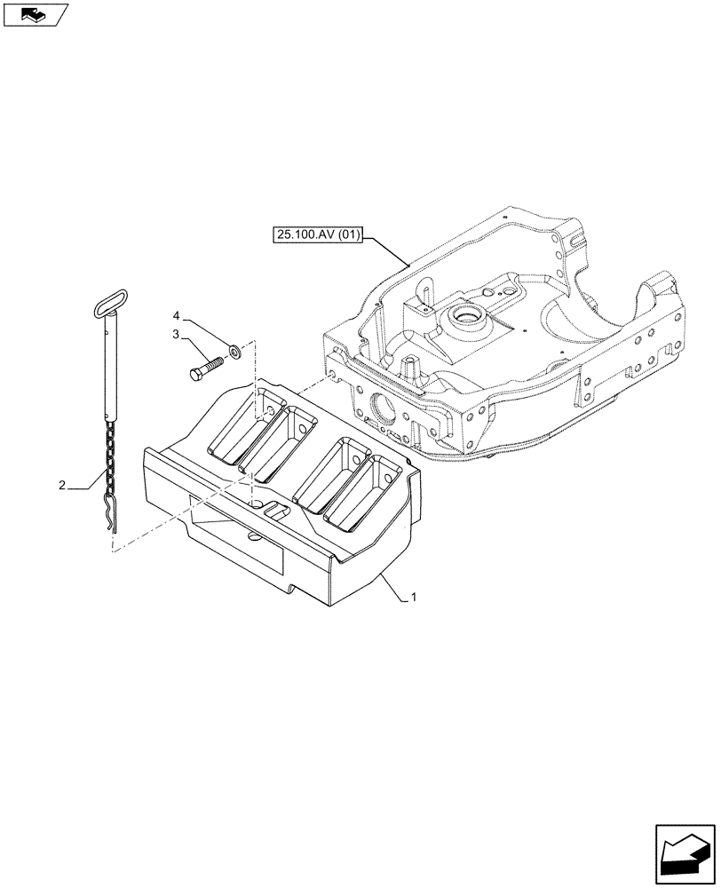 Схема запчастей Case IH MAXXUM 110 - (39.140.AC [09]) - VAR - 330217 - FRONT WEIGHT CARRIER (39) - FRAMES AND BALLASTING