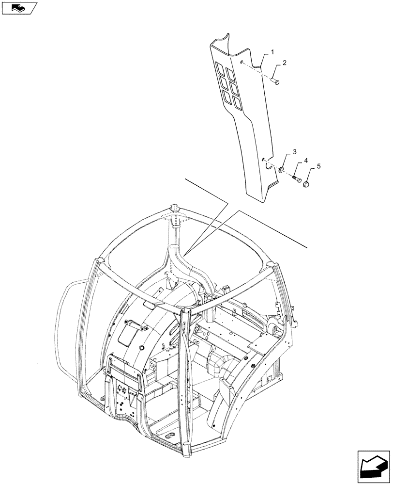 Схема запчастей Case IH MAXXUM 115 - (90.160.BI) - VAR - 330688 - CONTROLS COVER FOR LARGE TOUCHSCREEN VIRTUAL TERMINAL (90) - PLATFORM, CAB, BODYWORK AND DECALS