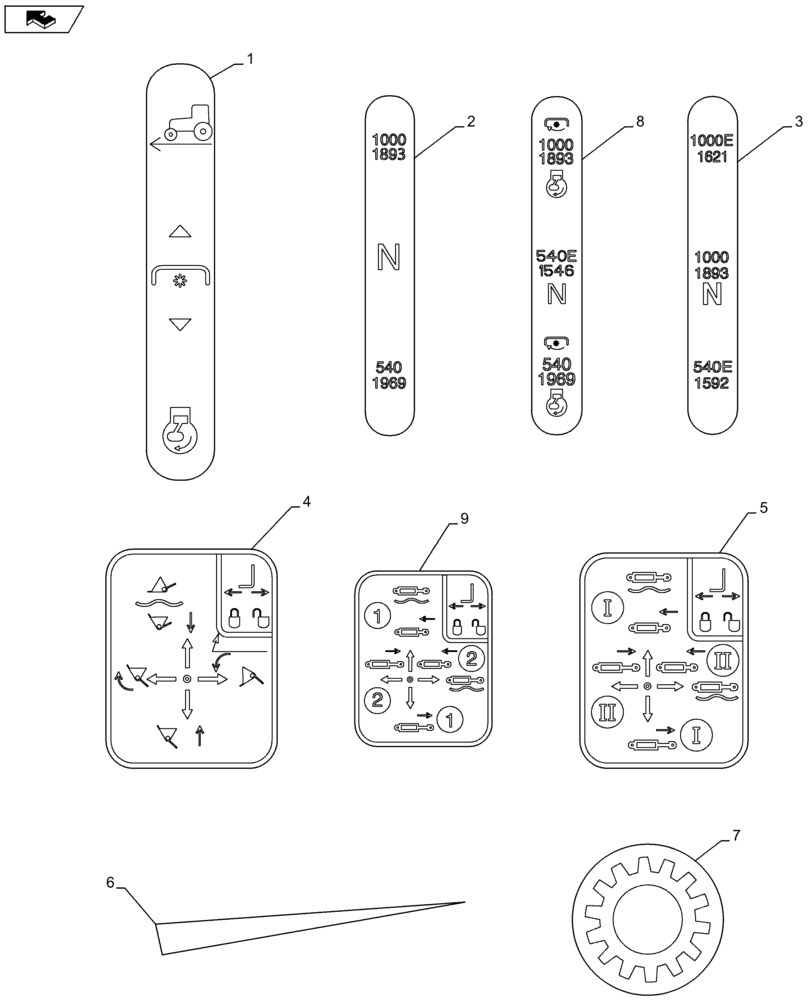 Схема запчастей Case IH MAXXUM 110 - (90.108.AA[06]) - CONTROL LOGOGRAM DECALS (90) - PLATFORM, CAB, BODYWORK AND DECALS