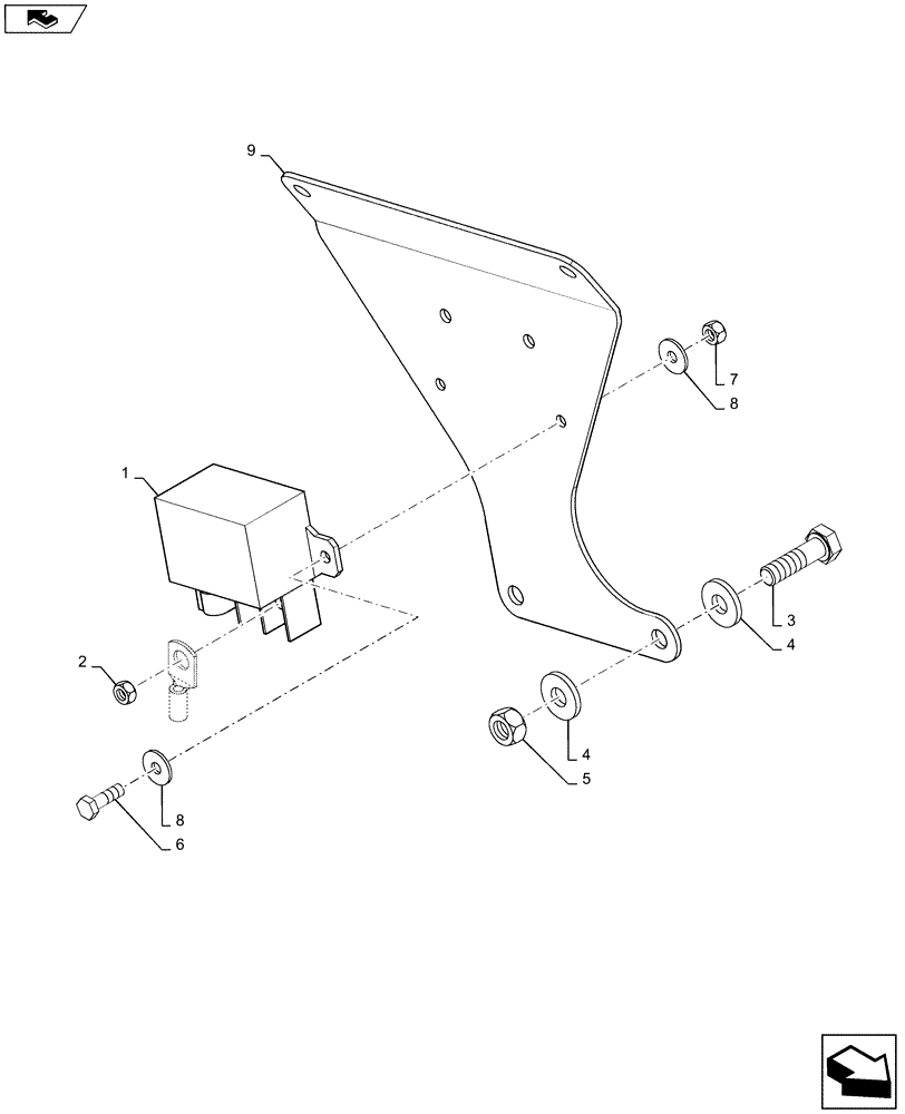Схема запчастей Case IH 2240 - (55.201.AG[01]) - RELAY, COLD START AND INTERMEDIATE (55) - ELECTRICAL SYSTEMS