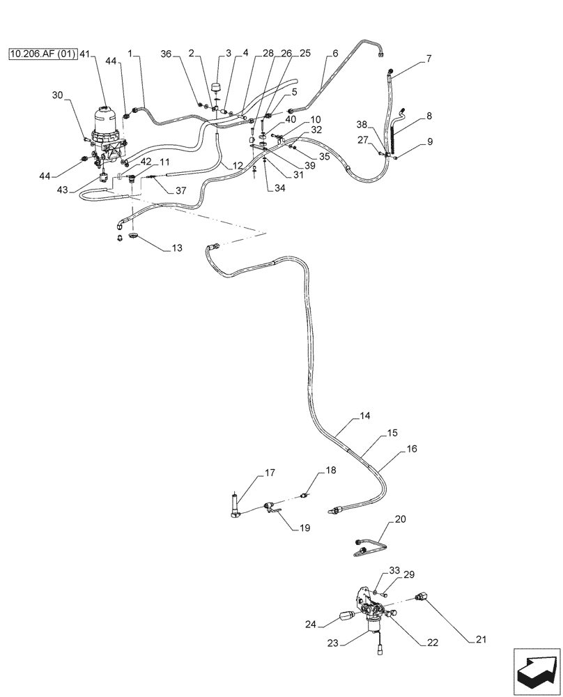 Схема запчастей Case IH F2CFA613A E001 - (10.210.AO) - FUEL SYSTEM, PUMP AND FILTER (10) - ENGINE
